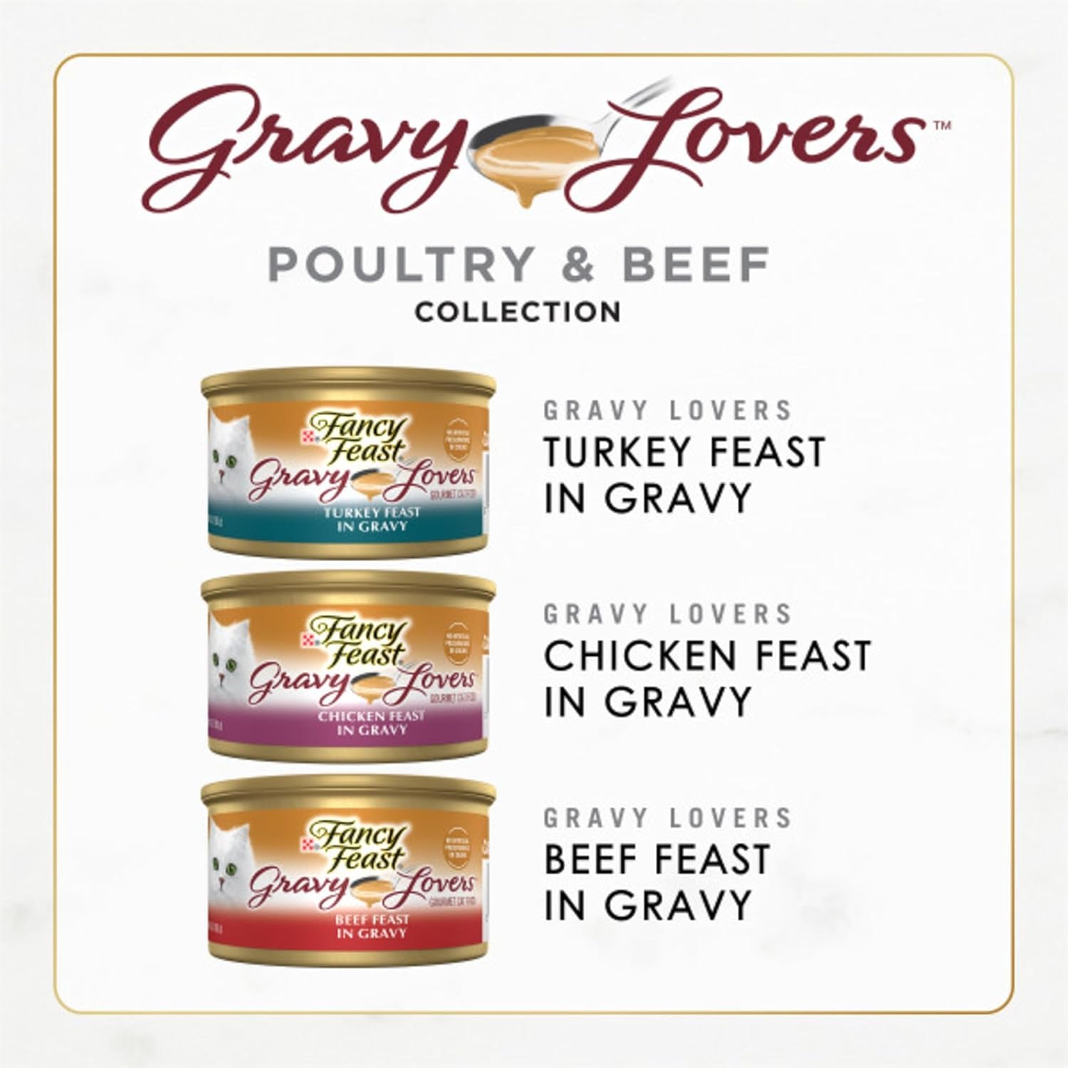 Fancyfeast Adult Gravy Lovers Poultry & Beef Variety Pack Wet Cat Food 24X85G